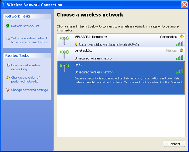 wireless connection to the hx7tr